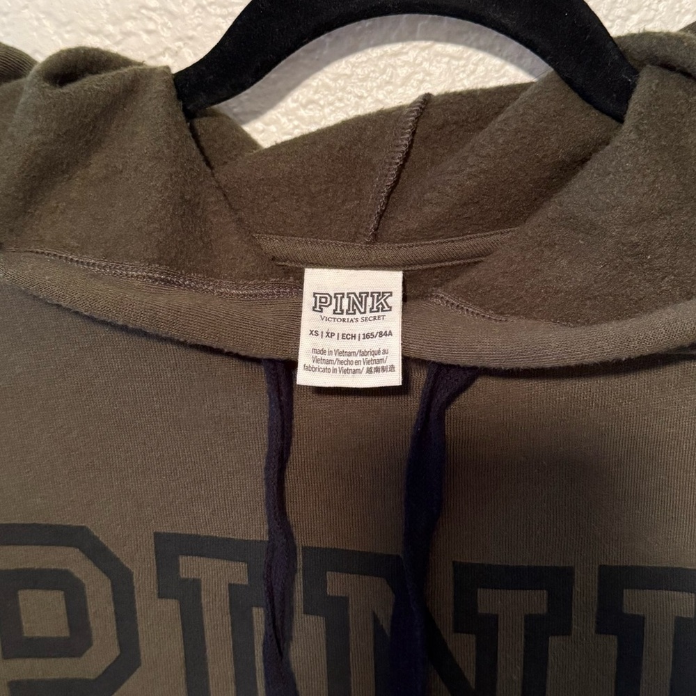 PINK Victoria’s Secret Olive Green Hoodie XSmall - Picture 4 of 8